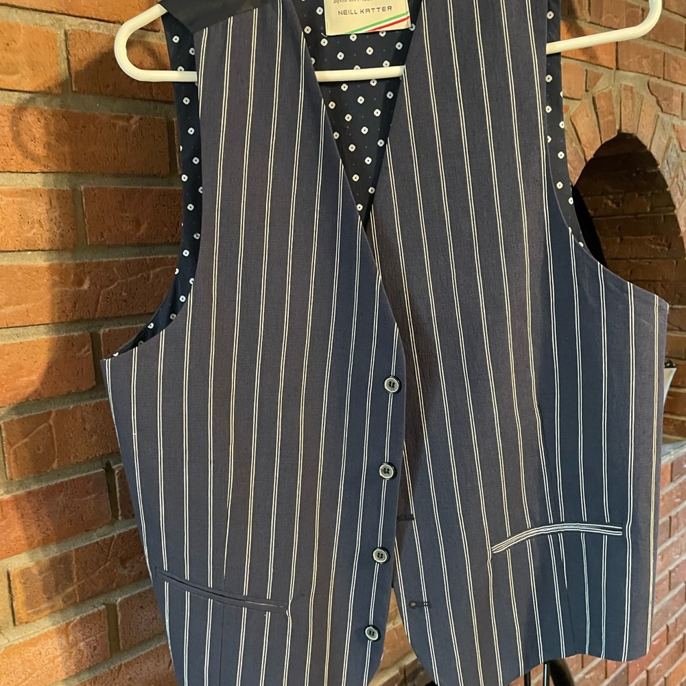 Neil Katter Navy Striped Vest